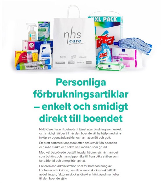 NHS Care broschyr tjänstbeskrivning äldreomsorg